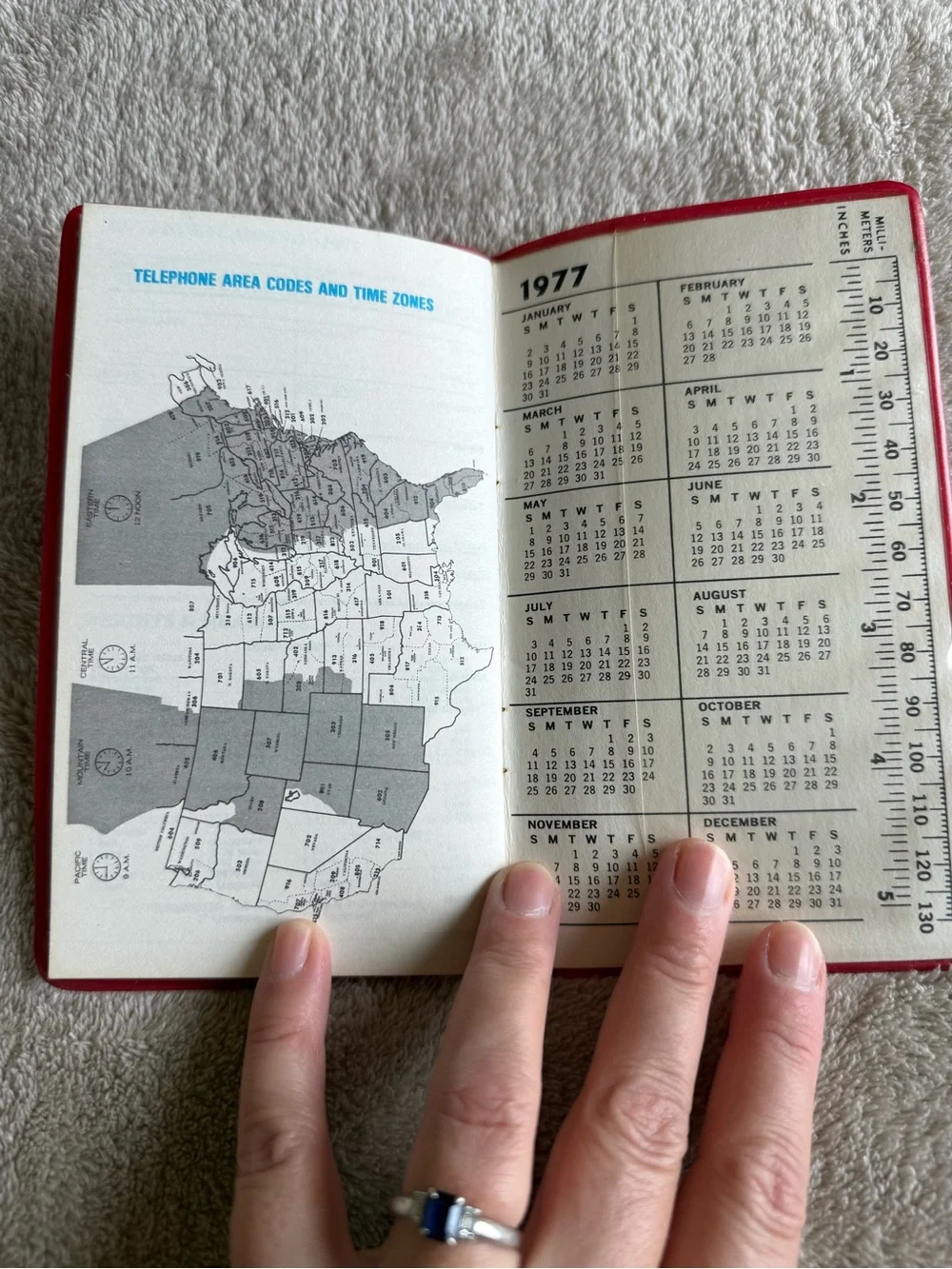 Vintage 1976 Mini Date Book Calendar Unused